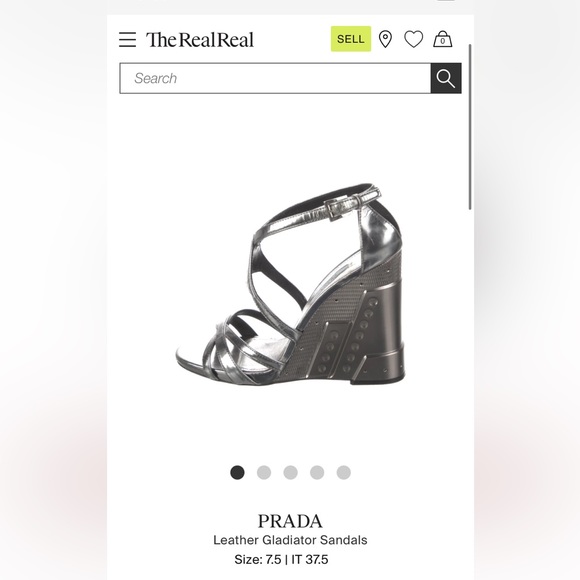 EUC Prada gladiator metallic heel sandal from The REAL REAL 🫶Silver metallic❤️ - Picture 1 of 6